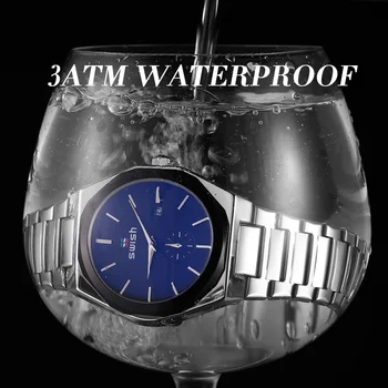 PEDER 2020 Poslovnih Ure Quartz Moških Silver Fashion Kronograf Watch Koledar Vojaško Športno ročno uro Moško Montre Luxe