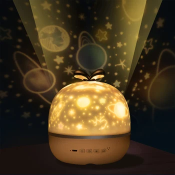 Star Projektor Noč Svetlobe z 10 Filmi Romantični USB Polnilne Spalna Svetilka Visi Kletko Lampshade Stropne Luči