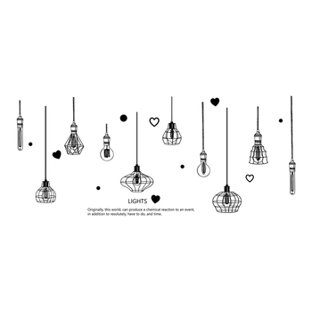 226*97 cm Black Luster Stenske Nalepke Žarnice Doma Dekor za dnevno Sobo, Spalnica Umetnosti DIY Vinil Stenske Nalepke Odstranljive
