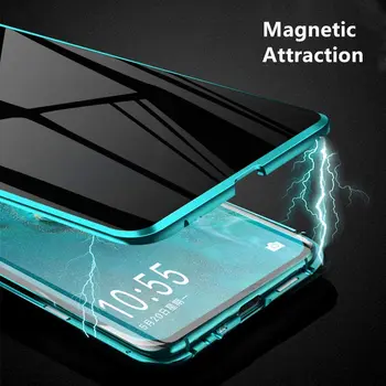 Anti-Peep Zasebnost Zaslon Magnetno Ohišje za Samsung Galaxy A71 Kritje A51 A41 S10 Lite Opomba 10 Dvojno Stransko Steklo Telefon Primerih, 5G