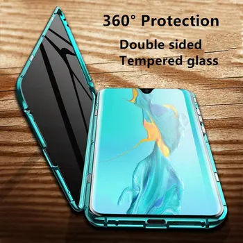 Anti-Peep Zasebnost Zaslon Magnetno Ohišje za Samsung Galaxy A71 Kritje A51 A41 S10 Lite Opomba 10 Dvojno Stransko Steklo Telefon Primerih, 5G