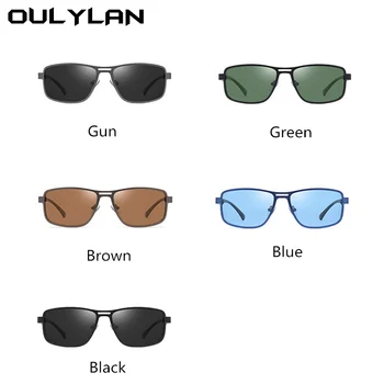 Oulylan Polarizirana sončna Očala Moški Ženske Letnik Kvadratnih Kovinski Okvir Vožnjo Proti UV Odtenki sončna Očala Luksuzne blagovne Znamke Design Očala