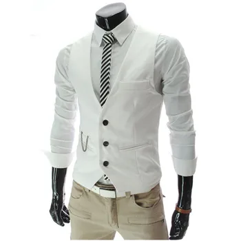 2020 Novo moško Obleko Majice Moške Mode Slim Fit Obleko Telovnik Moški Priložnostne brez Rokavov Formalno Podjetja Jakna Moški Formalno Waistcoat