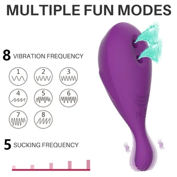8 Hitrosti Klitoris Sesanju Vibrator za G-spot Vibracijska Vagina Dildo Kita Obliko Dvojne Sesalna Vibratorji Adult Sex Igrače Za Ženske