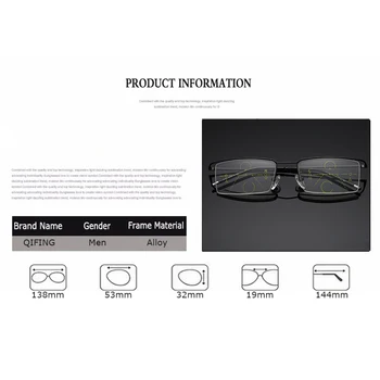 Belmon Multi-Focal Postopno Obravnavi Očala Ženske Moški Presbyopic Dioptrije Očala Moški Očala +1.0+1.5+2.0+2.5+3.0 RS800