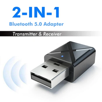 Bluetooth 5.0 Oddajnik Avdio Sprejemnik, Stereo Bluetooth Oddajnik Avtomobila Mini 3.5 mm AUX Za TV PC Brezžični vmesnik Bluetooth
