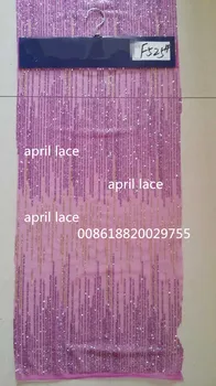 5yards f525 vijolični trak afriške sije prilepljena bleščice neto dihanje očesa tkanine, čipke za poročno obleko/stranka/lady obleko