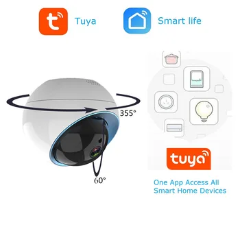 1080P HD WiFi Kamera Tuya CCTV nadzorna Kamera IP, Omrežna Dome Kamera PTZ z Auto Tracking Alexa googlova Domača stran Glasovni Nadzor