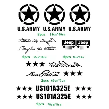 Bratje U. S vojska Star Kapuco Telo Vrata Nalepke Nalepke Vinyl Za Jeep Wrangler Patriot Kompas, Grand Cherokee