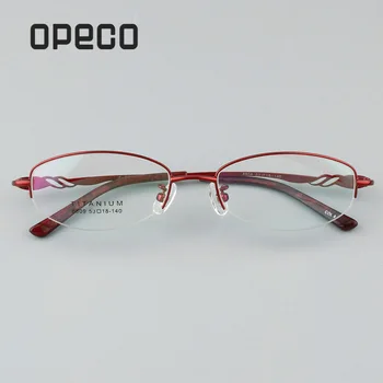 8809 Žensk Titana Očala Okvir Recept Očala Pol Rimless Lahka Teža Optičnih Očal, #8809