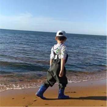 EU 25-36 Otroci Nepremočljiva Wader Hlače Z Dežjem Čevlji na Prostem Dekle, Fant Igra Vode, Ribolov Plaži Ribolov Suspender Hlače