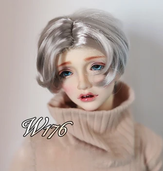 BJD lutka za lase, lasulje srebrno siva imitacije moher kratek lasulje za 1/4 BJD MSD lutka super mehko dlako lutka dodatki