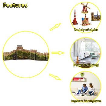 Kitajski Great Wall 3D Puzzle DIY Skupščine Model Igrače za Otroke, Potovanja, trgovina s Spominki Svetu Arhitekture Jigsaw Igrača za Otroke Darila Zabavna