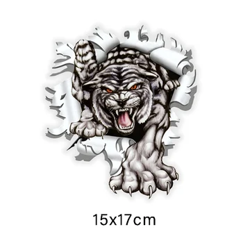 IGRAJO KUL Tiger V Bullet Luknjo Pisane Smešno Styling Avto Nalepke za Avtomobile Zunanjost Dodatki, PVC Nalepke,17 cm*15 cm