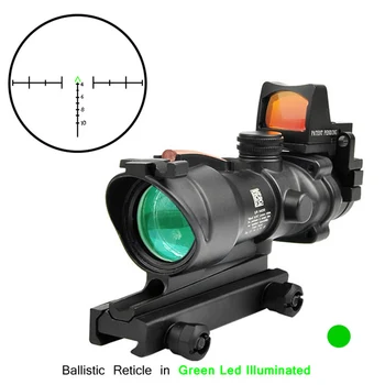 Trijicon ACOG 4X32 Pravi Fiber Optics Red Dot Osvetljeni Chevron Steklo, Jedkano Reticle Taktično Optični Področje Lov Optične Pogled