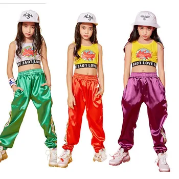 Otrok Dvorana Plesne Obleke za Dekleta Telovnik Uspešnosti Kažejo, T Shirt Jogger Hlače Jazz Otrok Hip Hop Ples Kostumi Obleke