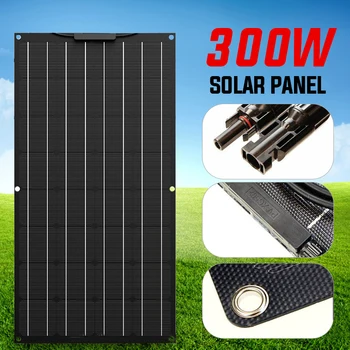 300W 12V Sončne celice, Polnilec Baterij, Solarne Celice, Komplet Skupaj Prilagodljiv Prenosni A Monokristalne Polnilna Moč Sistema Avto