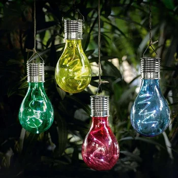 10pcs Sončne Svetlobe Žarnice na Prostem Nepremočljiva Vrt Kampiranje Visi LED Lučka za Dvorišču Božično zabavo Počitnice Ornament, Multi-color