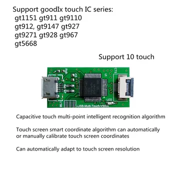 Za Goodix Kapacitivni zaslon na Dotik Krmilnik I2C NA USB Krmilnik Odbor GT1151 GT911 GT915 GT9110 GT912 GT9147 GT9157 GT9271 GT928