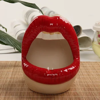 Risanka srčkan pepelnik moda za ustnice-oblikovane keramične ustvarjalne trend doma osebnost keramični pepelnik pepelnik kajenje dodatki