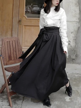 Temno dekonstrukciji Yamamoto Black Gothic manjšinski načrt občutek nezakonitih half-length krilo ženska a-linije, visoka vitka dres