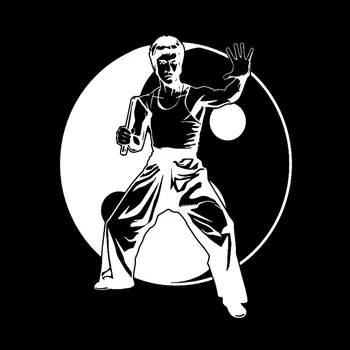 Tai Chi Bruce Lee Igralec Nalepke Visoke Kakovosti Avto Dekoracijo Nalepko Osebno Nepremočljiva Pvc Nalepke Črna/bela, 15 cm*18 cm