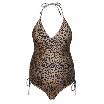 Poletje Porodniškega kopalke Leopard Tiskanja Bikini Kopalke, Kopalke, kopalke Plažo porodniškega obleka, Ženske, plavanje obleko