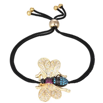 Zlxgirl nakit kot Nalašč Evropi Design AAA Kubičnih Cirkon Čebel insektov Zapestnica za ženske nekaj dodatki, baker braceletes