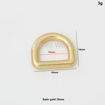 10-50 kos 3 velikost 10 mm 12 mm 16 mm Saten zlato barvo cast trdna D-tesnilo,varjene trajne D obroč vrečko deli kovinski dodatki