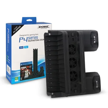 TP4-882 ABS Navpično Stojalo Krmilnik polnilno Postajo Igre Shranjevanje Za PS4/Slim/Pro s 3 Hladilni Ventilator Polnilnike Dodatki