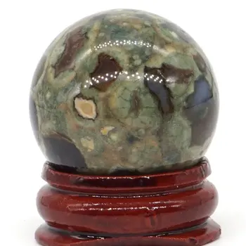 Naravnega Pragozda Jasper Žogo Naravni Mineral Kremen Področju Ročno Masažo Kristalno Kroglo Zdravljenje Feng Shui Dekor Opremo 30mm