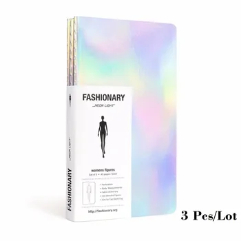 3Pcs/Veliko Ženska Mini Neon Luči Skica Knjiga Modne Ilustracije Predloge Fahion Model Predloge za Začetnike