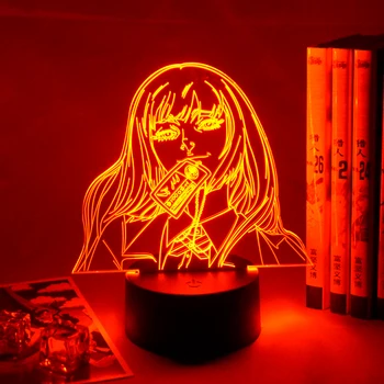 Japonski Waifu 3D Lučka Yumeko Jabami Led Nočna Lučka Iz Kakegurui Kompulzivno Hazarder Darilo za Spalnica Decor Srčkan Nočna