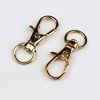 10pcs/veliko Zlata / Srebrna-barva Split Key Ring Keychain Vrtljivi Jastog Zaponko Keychain Priključek DIY obeskov, Izdelava Ugotovitve