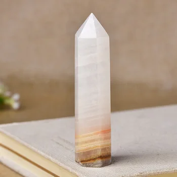 1pc Naravne Crystal Točke Afganistanske Belega Jade Zdravljenje Obelisk, Kremen Palico Okras za Dom Dekor Reiki Energije Kamen, Piramida darilo