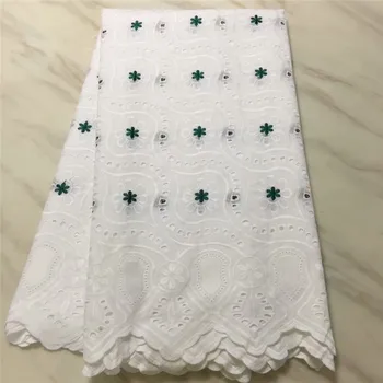 švicarski voile čipke tkanine, bombaž afriške čipke bele tkanine tkanina voile za obleko 5yards
