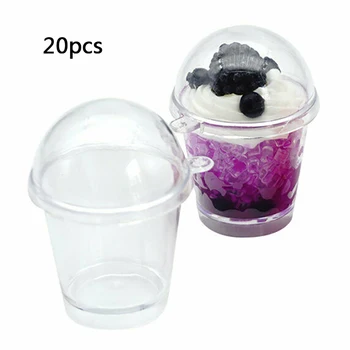 20pcs Mini Mini Frappuccino Pokal Majhne Sladoled Pokal Ročno Plastični Lončki, Nakit, Obesek Oprema Dekor