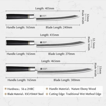 XINZUO Sashimi Nož Japonski X5Cr15Mov Jekla Visoke Kakovosti Pro Kuhinja, Kuhinjski Nož Ribji File Suši Deba Nož z Scabbard