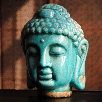 Jugovzhodne Azije slog, keramične barve Buda glavo, Buda obrti, Budistični kip, Budizem okras, darila, figur~