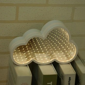 Ustvarjalne LED 3D Noč Svetlobe Oblak Tunela Otroka Soba Postelji Svetilko Dekor Nova