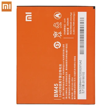 Prvotne BM45 baterije Xiaomi Redmi Opomba 2 Litij-Polimer Baterija 3020mAhRechargable Baterije Čezmerno polnjenje Zaščita