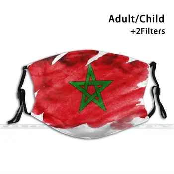Maroko Design Zastavo Večkratno Uporabo Usta Masko Proti Meglica Dustproof Maska S Filtri Za Otroka Odraslih Maroko Design Zastavo Maroko