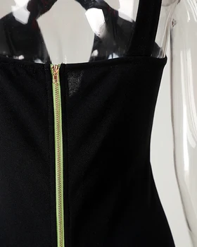 2020 Poletje Stranko Žensk Klub Trdno Obleko Seksi Prepredajo Vratu Bodycon Obleko Eleganten Modni Mini Poletje Vroče Dame Črna Obleka