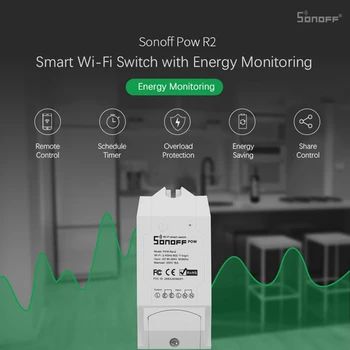 Sonoff Pow R2 Wifi Smart Stikalo Ewelink Z Višjo Natančnost Zaslona Poraba Energije Pametni Dom Merjenje Moči Z Alexa Google