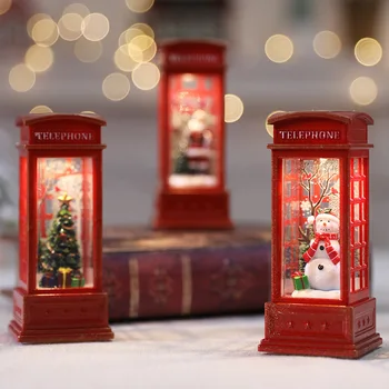 2021 LED luči, Božični okraski, telefonske govorilnice Božiček doma dekoracijo pravljice luči, božični okraski
