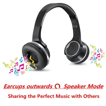 Bluetooth Slušalke, Zvočniki 2 v 1 SODO Zložljive NFC HiFi Stereo Brezžična Nad Uho Slušalke V5.0 z Mic Podpira TF Kartice FM
