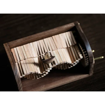 DIY Lesene Music Box Sestavljanje Puzzle Model Komplet Ročno Ročice Val Maker Glasbeno Polje Posebno Darilo Za Počitnice Božično-Dvojni Val