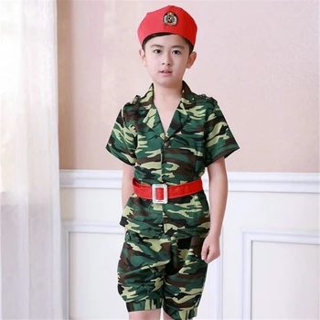 2020Camouflage Vojak, Oblačila za Otroke, Dekle, Fant Vojske Vojaško Uniformo Halloween Carnival Party Vrtec, Šolo