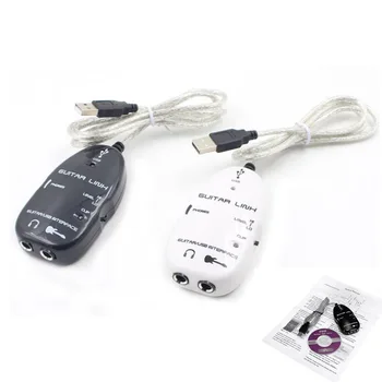1PCS USB Kitare Kabel Električna Kitara za USB Predvajalnik Zvoka Effector Vmesnik Link Adapter Avdio Kabel Za MAC/PC Snemanje Glasbe