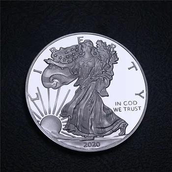2020 1 oz Ameriški Silver Eagle Kovanec Silvered Kip Svobode srebrnik Ne Magnetni Izvod